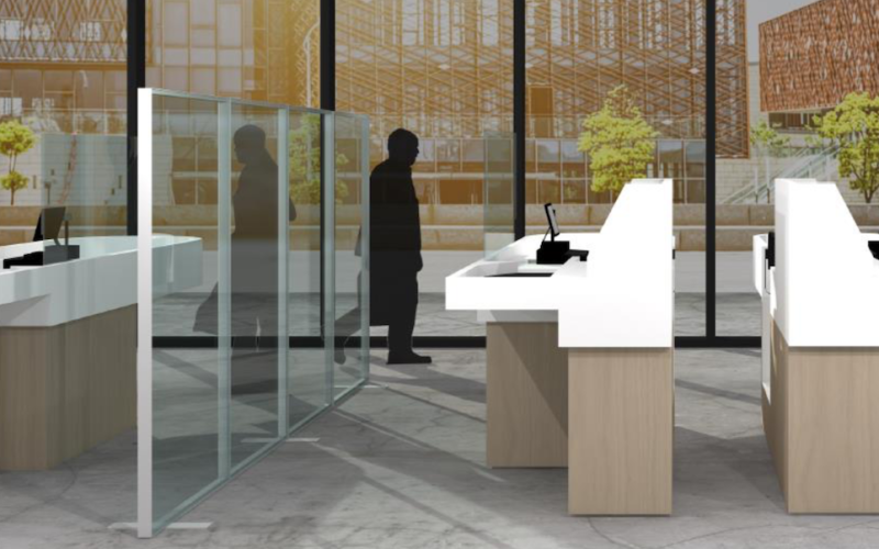 Supermarkt beschermingswanden